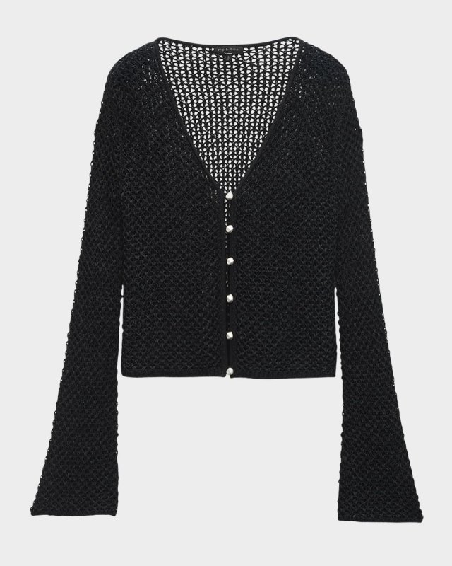 Ellie Open-Knit V-Neck Cardigan